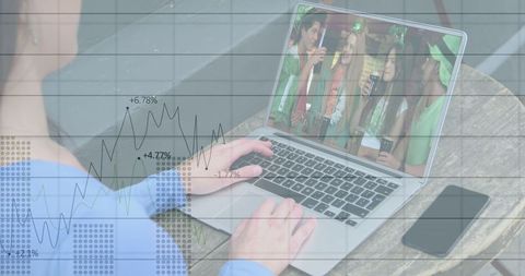 Data Analysis Merging with Social Media Interaction on Laptop - Download Free Stock Images Pikwizard.com