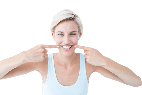 happy blonde woman showing her teeth with transparent background - Download Free Stock Videos Pikwizard.com