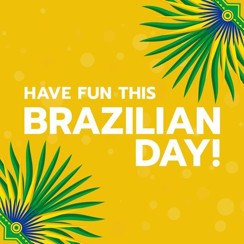 vibrant brazilian day celebration poster with palm leaves - Download Free Stock Templates Pikwizard.com