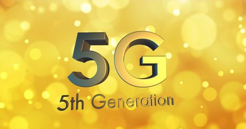 Golden 5G Text Highlighting Modern Technology Era