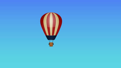 Graphic Hot Air Balloon on Gradient Background