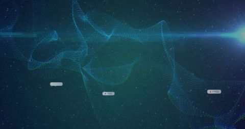 Abstract Data Waves in Digital Starfield with Lens Flare
