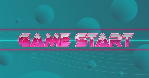 Retro game start animation with futuristic design