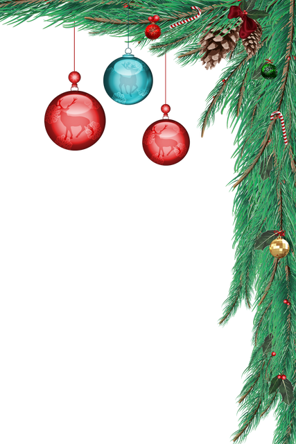 Transparent Fir Branch Frame with Hanging Christmas Decorations - Download Free Stock Videos Pikwizard.com