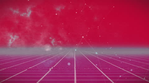 Futuristic Metaverse Grid with Digital Connections