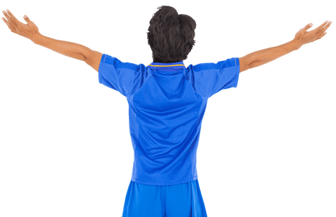 football player celebrating with open arms on transparent background - Download Free Stock Videos Pikwizard.com