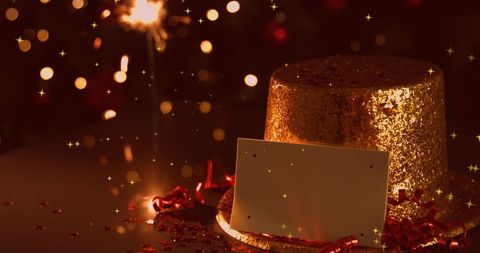 Festive Christmas Celebration with Sparkler and Lights