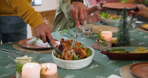 Family Dinner Celebration with Roasted Chicken
