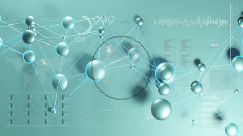 Futuristic Data Network Visualization with Graphs and Charts