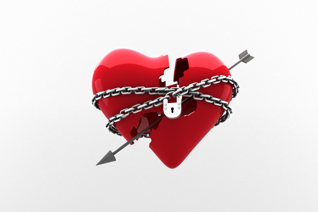 Transparent Broken Heart with Chains and Padlock Illustration - Download Free Stock Videos Pikwizard.com