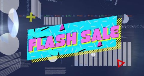 Neon Glow Flash Sale Banner on Futuristic Digital Interface