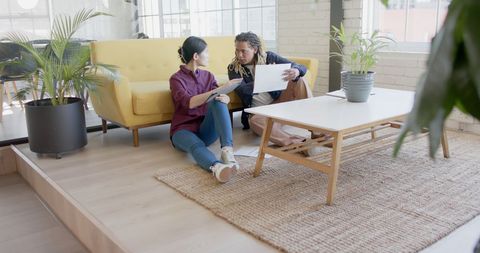 Diverse Colleagues Collaborating in Modern Workspace