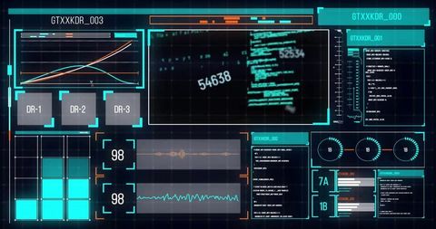 Digital Interface with Data Diagrams and Processing Metrics