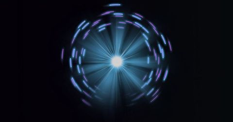 Futuristic neon orb with radiating ethereal glow