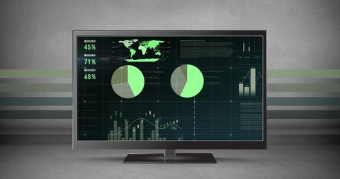 Modern Data Visualization on LCD Screen - Download Free Stock Images Pikwizard.com