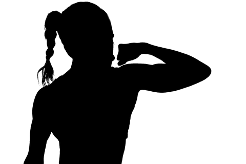 transparent silhouette of woman flexing bicep muscle - Download Free Stock Videos Pikwizard.com