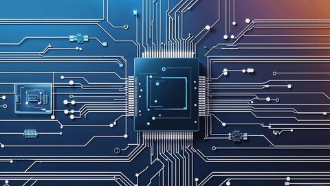 Futuristic Electronic Circuit Board with Central Microprocessor - Download Free Stock Images Pikwizard.com