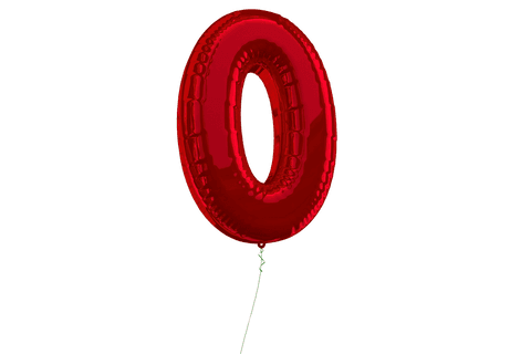 shiny red zero helium balloon on transparent background - Download Free Stock Videos Pikwizard.com