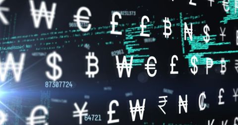 Global Financial Data Processing with Currency Symbols - Download Free Stock Images Pikwizard.com