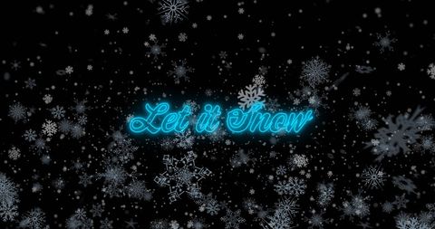 Winter Wonderland with Snowflakes and Let It Snow Text