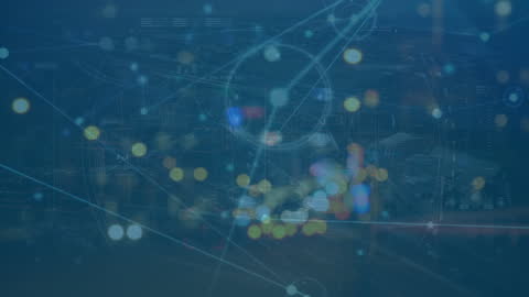 Network Connections over Blurred City Nightscape