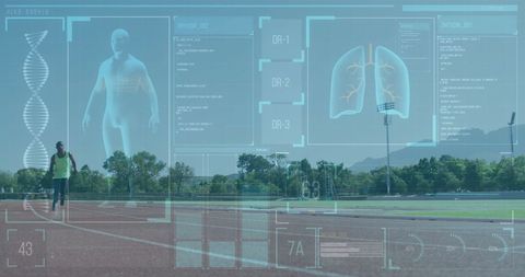 Futuristic Human Anatomy and Data Visualization on Sports Track