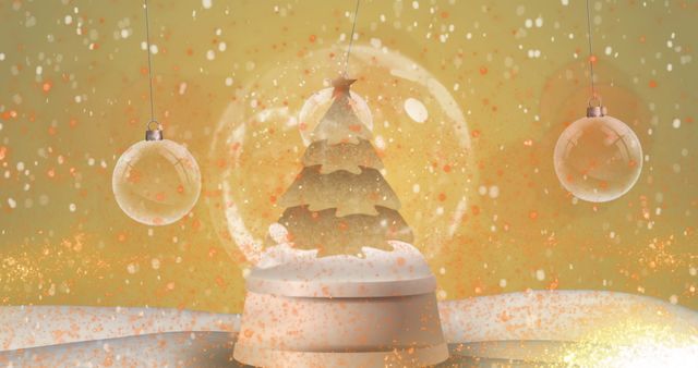 Whimsical Snow Globe Christmas Tree Animation - Download Free Stock Images Pikwizard.com