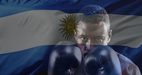 African American Boxer Superimposed on Argentina Flag - Download Free Stock Images Pikwizard.com