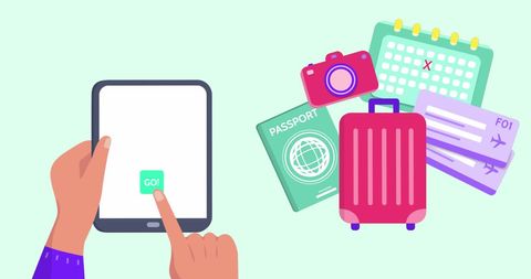 Travel Essentials with Digital Booking Concept - Download Free Stock Images Pikwizard.com