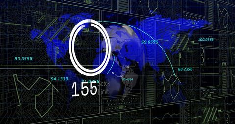 Global Data Processing with Digital Earth Map Interface - Download Free Stock Images Pikwizard.com