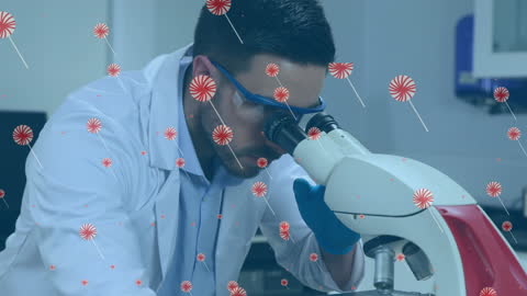 Scientist Observing Cell Research in Modern Laboratory