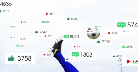 Soccer Player Kicking Ball Highlighting Digital Engagement