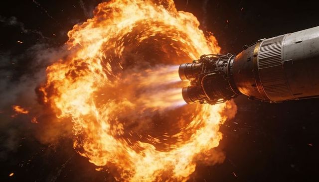 High-Thrust Multinozzle Rocket Engine Emitting Fiery Plasma Torus Propelling Orbital Stage