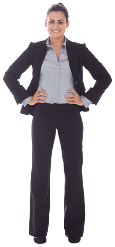 Confident Caucasian Businesswoman Standing Arms Akimbo on Transparent Background - Download Free Stock Videos Pikwizard.com