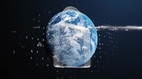 3D Globe with Digital Padlock Representing Cybersecurity and Data Protection