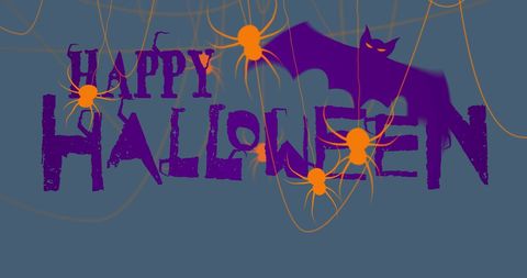 Halloween Spooky Bat and Spiders Illustration - Download Free Stock Images Pikwizard.com