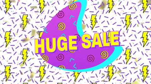 Vibrant Retro Pattern with Huge Sale Announcement