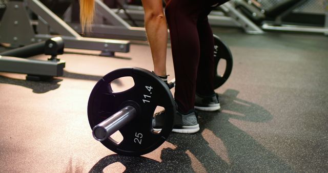 Muscular woman lifting barbell in modern gym - Download Free Stock Images Pikwizard.com