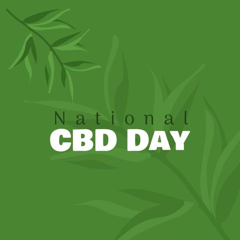 National CBD Day Cannabis Leaves with Green Background - Download Free Stock Templates Pikwizard.com