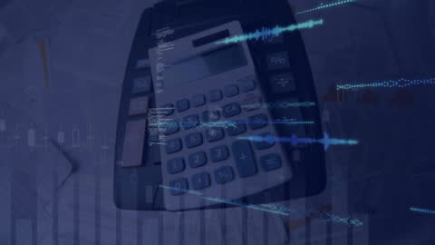 Digital Interface Overlays Calculator Amid Business Analytics