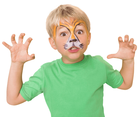 playful child pretending to be tiger on transparent background - Download Free Stock Videos Pikwizard.com