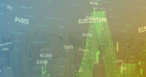 cityscape with digital finance data display overlay - Download Free Stock Images Pikwizard.com