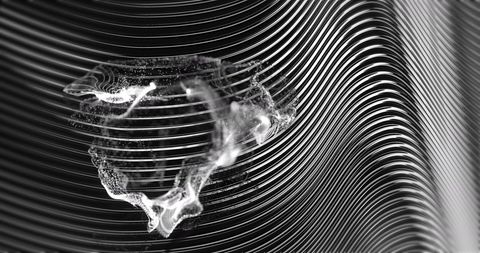 Futuristic Black and White Abstract Digital Art