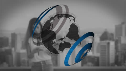 Animation of Globe and Graphical Shapes in Urban Setting