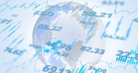 Global data trends and technology interface visual