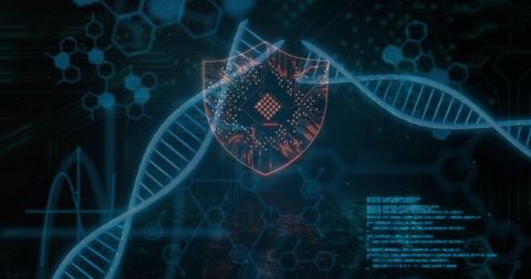 Digital Security and DNA Technology Fusion - Download Free Stock Images Pikwizard.com