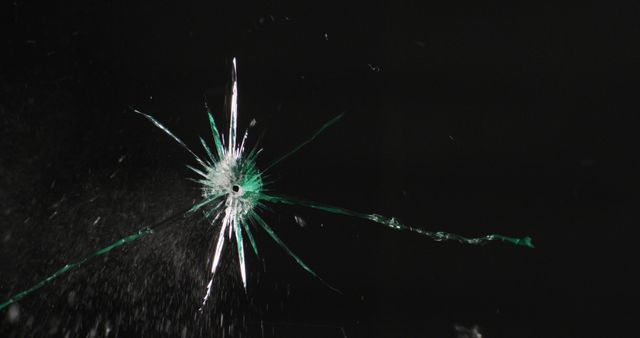 Close-Up of Cracked Windshield with Impact Point On Dark Background - Download Free Stock Photos Pikwizard.com