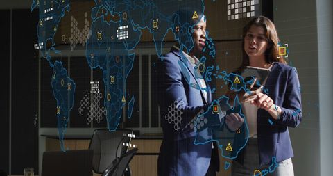 Global Data Analysis with Business Professionals Using Tablet - Download Free Stock Images Pikwizard.com