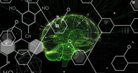 digital brain with futuristic hexagonal abstract design - Download Free Stock Images Pikwizard.com