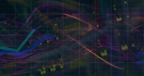 Abstract Financial Graphs and Light Trails on Digital Grid - Download Free Stock Images Pikwizard.com